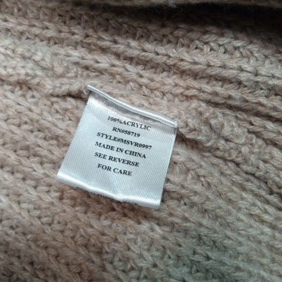 Notations Womens Cardigan Sweater Biege XL‎ Crochet Knit Open Front Long Sleeve - Picture 10 of 10